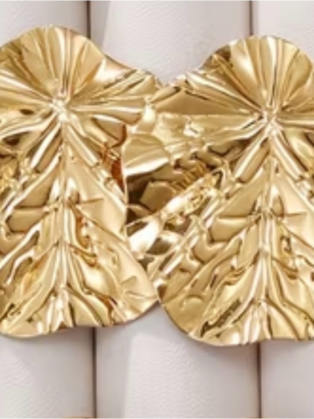 Gold Floral Metal Statement Earrings Women Jewelry